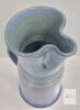 Hand Thrown Stoneware Pottery Pitcher, Blue Glaze, Signed Studio Art Jug - 3