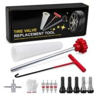 Lumivibe Tire Valve Replacement Tool Kit for 0.453" Rim Holes, Includes Valve Cores and Stems new
