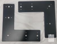 Andorm 10x10 L-Shaped Steel Flat Post Brackets, Black Powder-Coated, 2-Pack