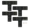 AOKLIT AO-CA188 T-Post Timber Connector Brackets, 4-Pack, 12"x8", Black Powder-Coated Steel