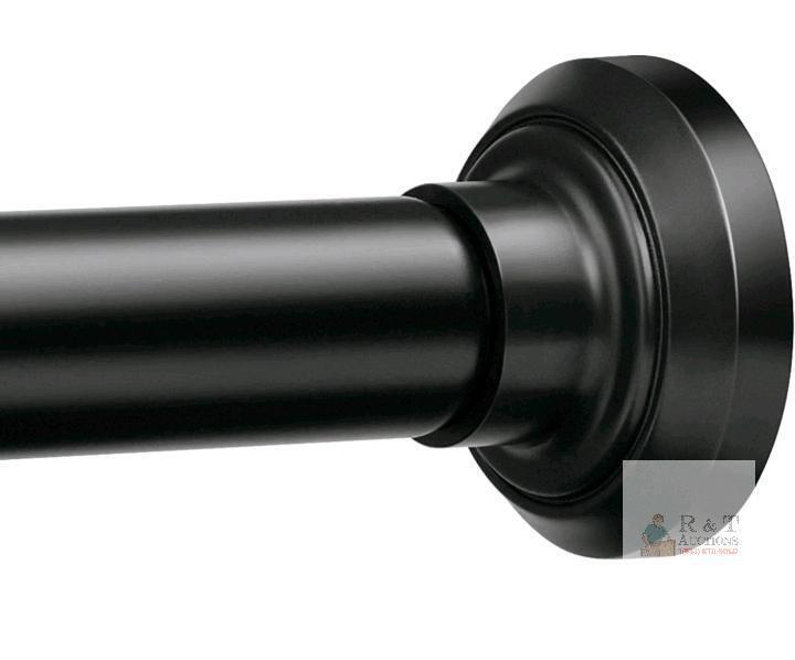 ENJOYBASICS SCEB0003 Matte Black Tension Shower Curtain Rod, Adjustable up to 110", 1" Diameter