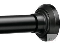ENJOYBASICS SCEB0003 Matte Black Tension Shower Curtain Rod, Adjustable up to 110", 1" Diameter