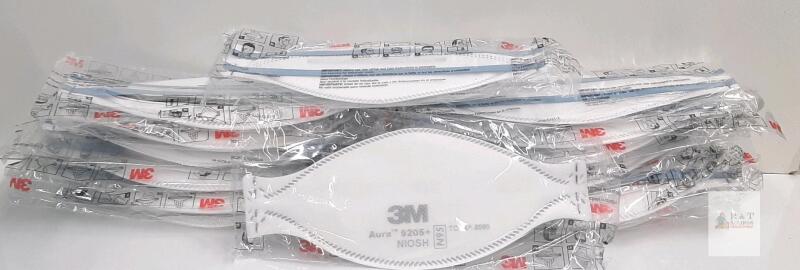 3M Aura 9205+ N95 Respirator Masks, 20-Pack, NIOSH Approved, Flat-Fold Design