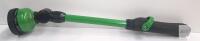 Multi-Pattern Garden Hose Spray Nozzle Wand, 16" Reach, 6 Spray Settings, Green/Black new