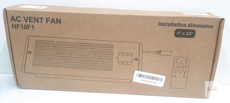 HOUNMER HF10F1 AC Vent Fan, 4"x10" Register Booster, 10-Speed, Remote Control, 150 CFM
