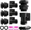 Vtenyeo Rain Barrel Spigot Kit 4-Pack, 3/4" Ball Valve, ABS Plastic, Bulkhead Fittings, Complete Set
