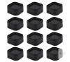 Set of 12 Stackable Furniture Risers, Black, Lift Heights 1"-2.8", Polypropylene, Fits 1.97" Legs