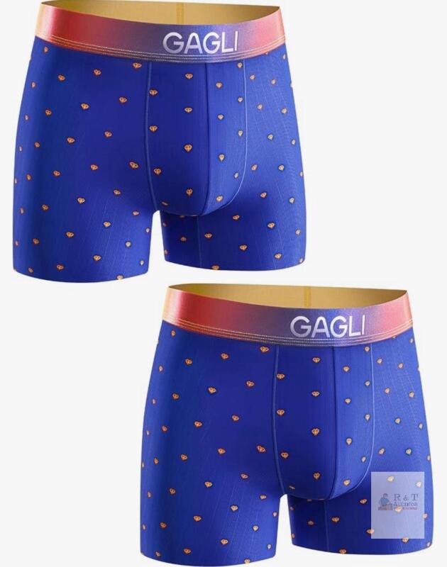 GAGLI Men's Boxer Briefs Marine Blue GMU016 L 2-Pack 60% Polyamide 40% Spandex