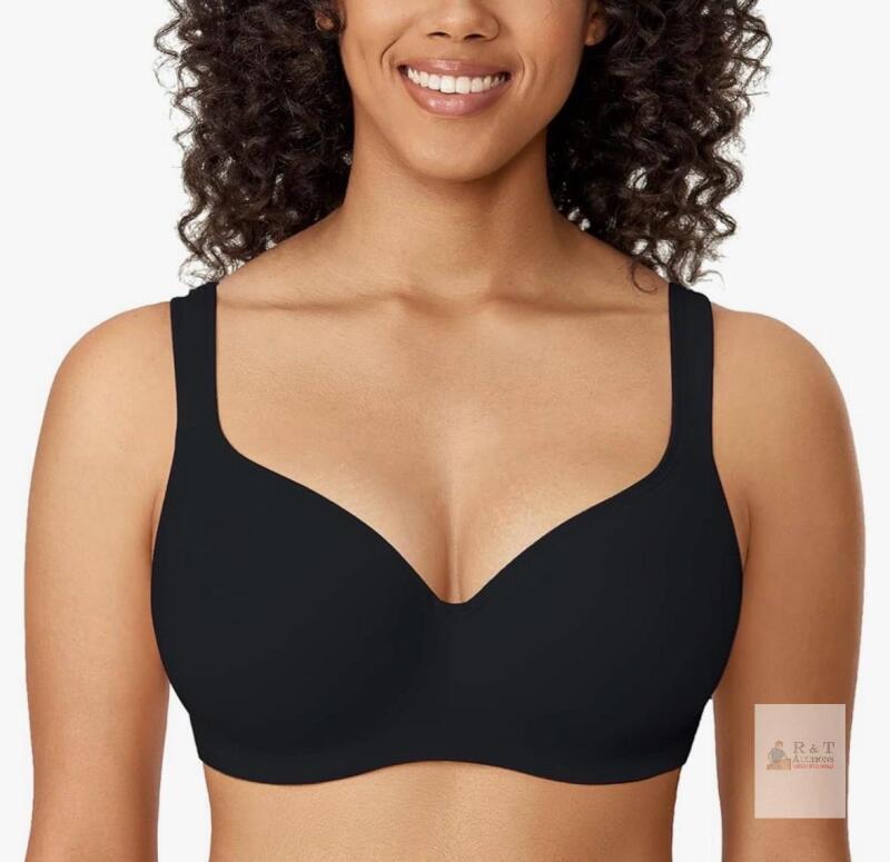Delimira 40G Balconette Bra Black Full Coverage Underwire Lightly Padded D189A Adjustable Straps new