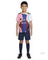 Kids' Messi Tribute Soccer Jersey & Shorts - Size 28, Multicolor, Barcelona PSG Miami Logos