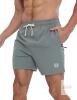 APTRO Men's 2XL Grey Swim Shorts, 92% Polyester 8% Elastane, Elastic Waist, Zippered Pocket