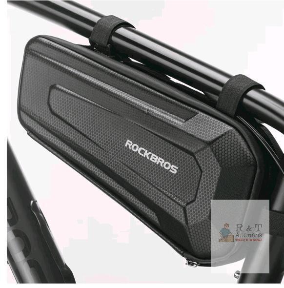 ROCKBROS Hard Shell Bicycle Frame Bag, 11.4"x5.9"x3.9", Fits Road & Mountain Bikes, 1.5L, Black