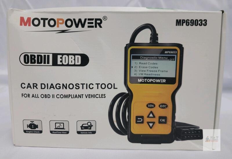 MOTOPOWER MP69033 OBD2 Scanner - 2.8" LCD, Supports 9 Protocols, Multilingual
