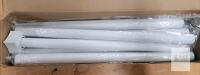48"-84" White Curtain Rod w/Square Finial Ends - Hardware Included