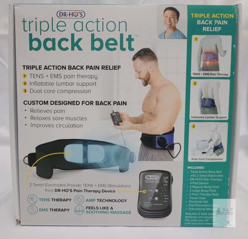 DR-HO'S Triple Action Back Belt with TENS, EMS, NMES Therapy & Lumbar Support