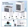 Portable Evaporative Air Cooler, 6-Speed, 2 Modes, Remote, Ice Packs, 10"x9"x23" White - 2