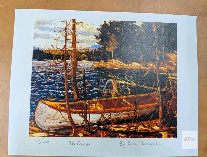 Print of Thom Thomson's The Canoe. 11" by 8.5". 17/200