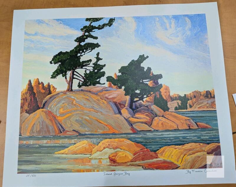 Print of Franklin Carmichael's Island Georgian Bay. 24"by 20" With COA [Group of Seven]
