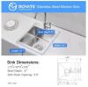 ROVATE CA-RVT1315U 13"x15" Drop-In Stainless Steel Kitchen Sink, 8" Bowl Depth, Single Bowl new - 3