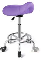 Ergonomic Saddle Stool, Purple, PU Leather, Adjustable Height, 450 lbs Capacity new