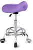 Ergonomic Saddle Stool, Purple, PU Leather, Adjustable Height, 450 lbs Capacity new