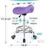 Ergonomic Saddle Stool, Purple, PU Leather, Adjustable Height, 450 lbs Capacity new - 2