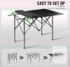 new DlandHome 47"x28" Folding Camping Table, Aluminum Portable Outdoor BBQ, Seats 5-7, Carry Bag - 3
