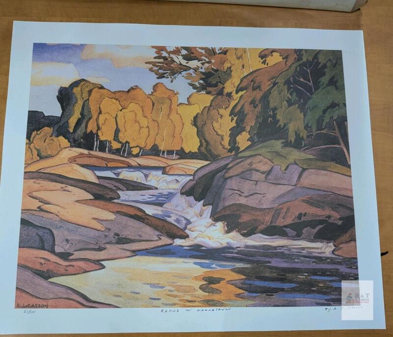 Print of AJ Casson's Rapids on Magnetawan 22/500 24"by 20" [Group of Seven]