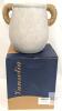 New Vanselia Ceramic Table Vase with Rope on Handles, 7.15" Tall - 3