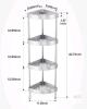 New Nieifi Corner Shower Caddy Stand-4 Tier Rustproof Anodized Aluminum Standing Shower Organizer-Shower Caddy Corner-Dual Stability to Anti-Shaking-Height-Adjustable Legs for Uneven Surfaces-Silver - 2