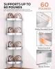 New Nieifi Corner Shower Caddy Stand-4 Tier Rustproof Anodized Aluminum Standing Shower Organizer-Shower Caddy Corner-Dual Stability to Anti-Shaking-Height-Adjustable Legs for Uneven Surfaces-Silver - 3