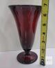 Set of 3 Ruby Red Footed Glass Tumblers, 7 Inches Tall, Flared Design, - 3