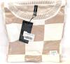 New Size XL Women's PrinStory Long Sleeve Checkered Sweater Loose Knitted Round Neck Side Split Pullover - 3