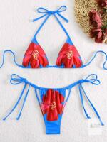 New Size XS Women's 2-Piece Tropical String Bikini Set