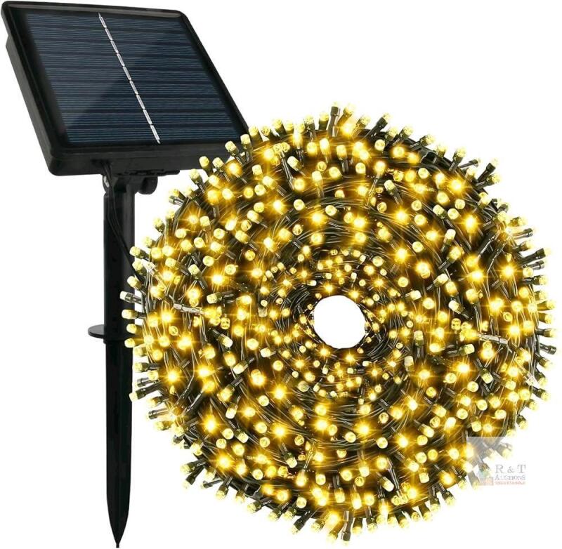New Tcamp 33FT Waterproof 100LED Outdoor Solar Lights with 8 Lighting Modes Memory Function for Wedding Party Garden Decorations (Warm White)<br/>