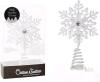 2 New Christmas Traditions 5 inch Glittered Filigree Christmas Star Snowflake Tree Topper Star for Small/Mini X'Mas Tree/Home Decor/Christmas Table/Shelf Ornaments (Iridescent)