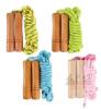Suwimut 4 Pack Cotton Jump Rope, Wooden Handle Adjustable Cotton Braided Skipping Rope for Outdoor Activity, Exercise, Fitness Training (Blue, Pink, Yellow, Green)