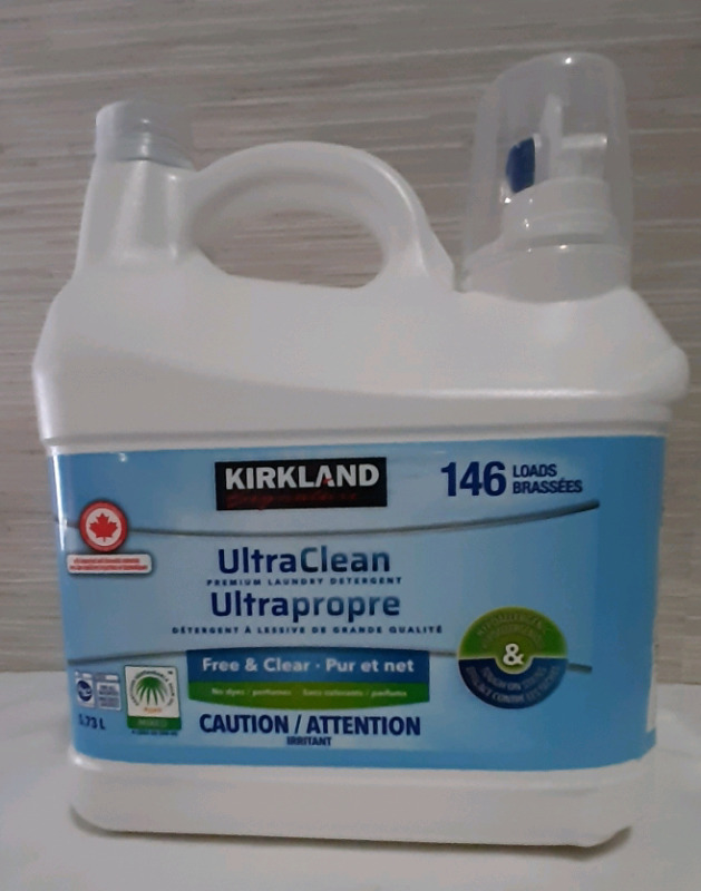New, Kirkland Ultra Clean Laundry Detergent. Free & Clear 5.73 Litre 146 Loads