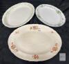 Sovereign Potters 16" Earthenware Floral Platter & Hollohaza Porcelain Platters, Green Garland, Gold Trim