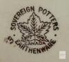 Sovereign Potters 16" Earthenware Floral Platter & Hollohaza Porcelain Platters, Green Garland, Gold Trim - 3