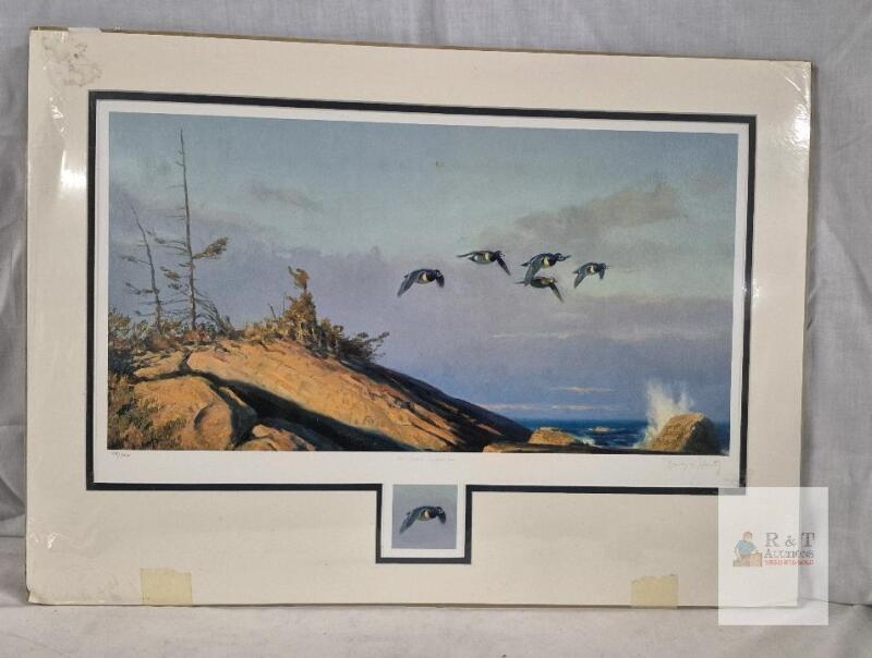 Vintage Signed Print "Bad River Ringnecks" # 98/395 - 23.5" by 17"