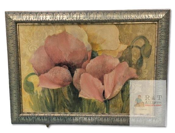 Very Large 'Poppy Delight' by Albena Hristova Framed Wall Art, 42.75" &times; 20.6"