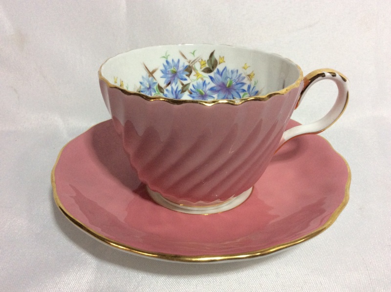 Vintage Aynsley Pink Cornflower Cup & Saucer
