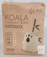 Chaocheng R-5113 Koala Automatic Toothpick Dispenser, Bamboo Fiber, Button Pop-Up, Holds 50, New