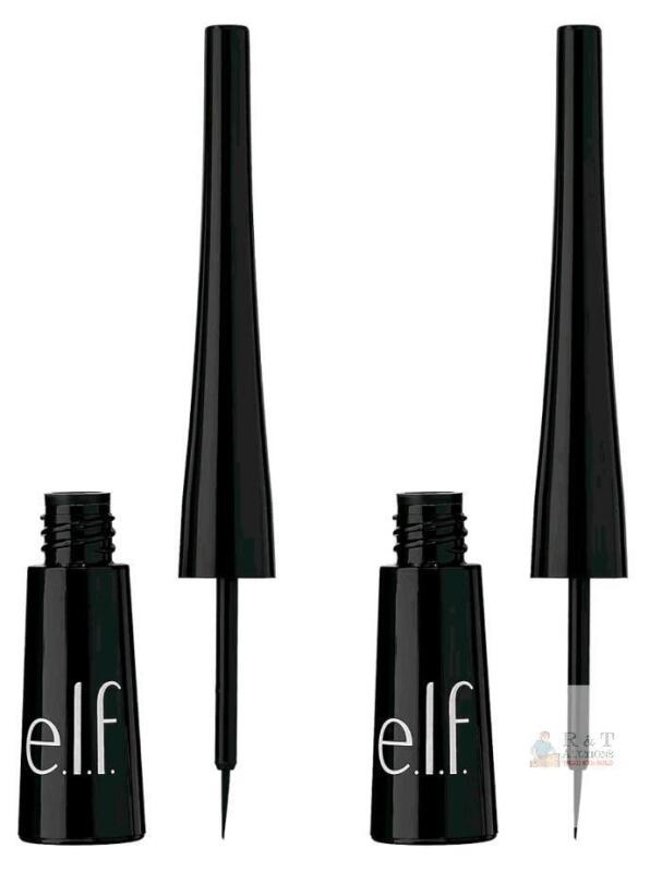 2 New e.l.f. Expert Liquid Liner, High-Pigmented, Extra-Fine Liquid Eyeliner For Precise Definition, Long-Lasting, Vegan & Cruelty-Free, Jet Black