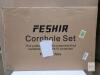 Feshir Regulation 4'x2' Cornhole Set with 8 Bean Bags, Dual Carry Cases, Blue/Brown Boards new - 3