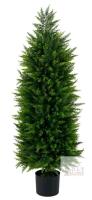 new 47.5" Artificial Cedar Topiary Tree in Black Pot, Realistic Indoor/Outdoor Decor, Barcode X004EU0XFF