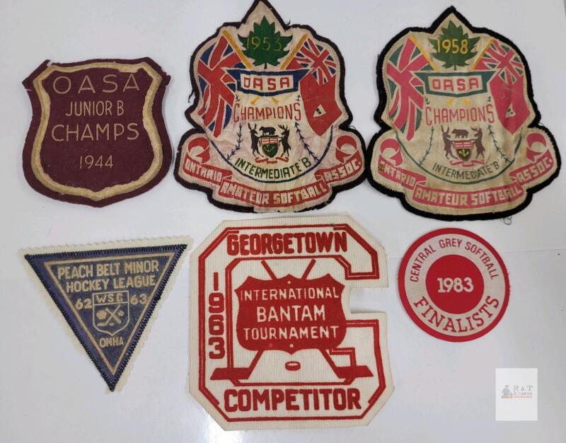 Vintage Curling , Hockey & Softball Patches