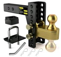 Tirol T28254N-6in Adjustable Trailer Hitch Ball Mount, 6" Drop/Rise, 6,000 lbs Capacity new