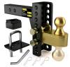 Tirol T28254N-6in Adjustable Trailer Hitch Ball Mount, 6" Drop/Rise, 6,000 lbs Capacity new